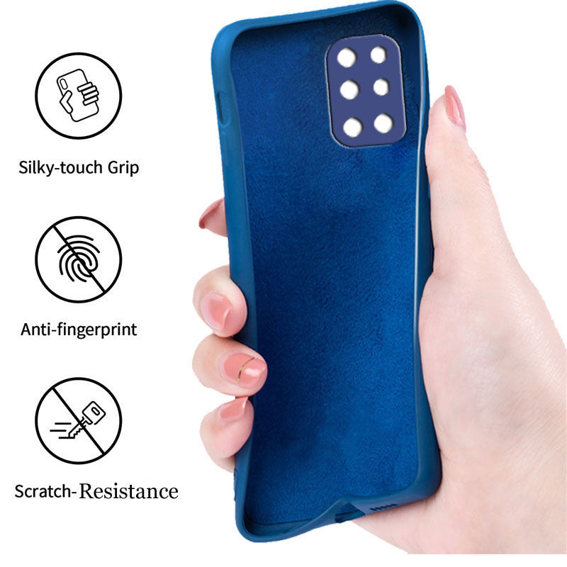 Oneplus 8t Liquid Silicone Back Cover Case With TPU & Matte Finish - Blue