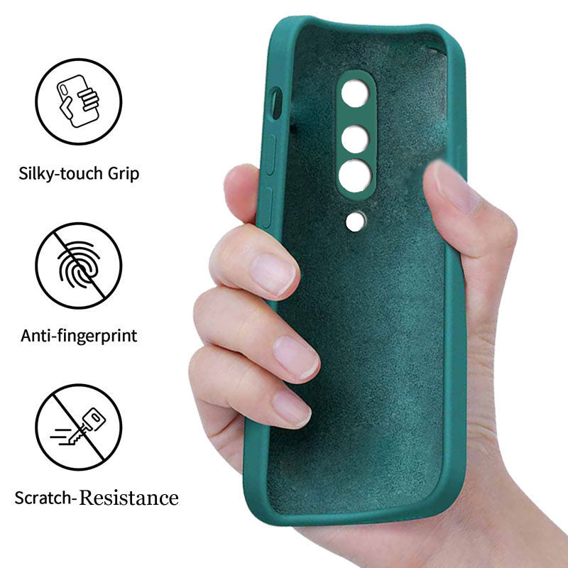 Oneplus 8 Liquid Silicone Back Cover Case With TPU & Matte Finish - Dark Green