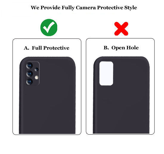 Liquid Silicone Back Cover Case For Samsung A72 With TPU & Matte Finish - Black