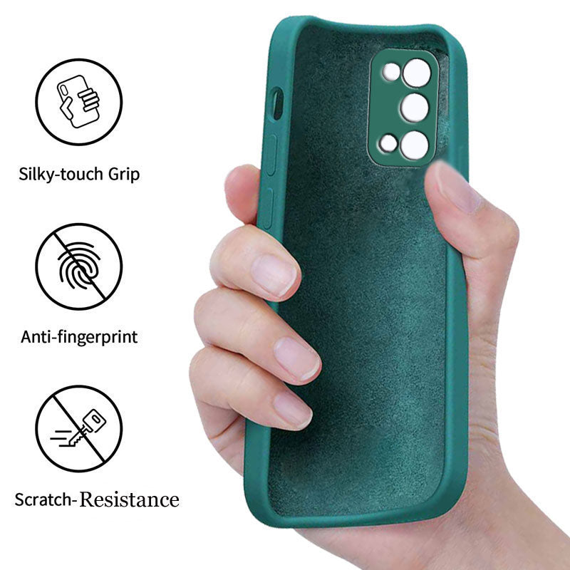 Oppo A52 Liquid Silicone Back Cover Case With TPU & Matte Finish - Dark Green