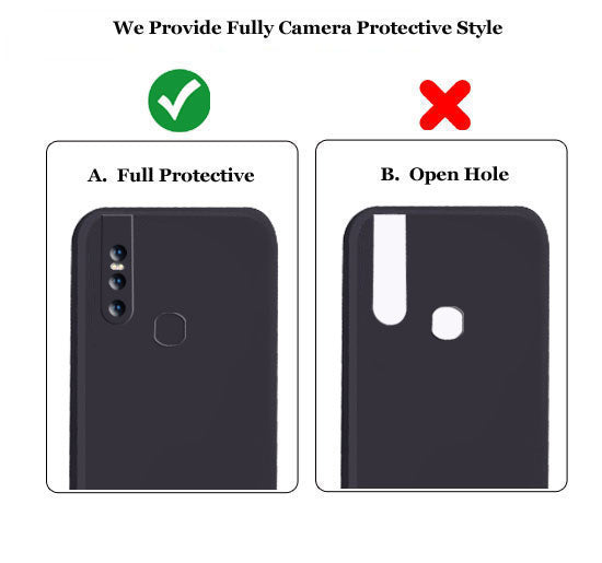 Vivo V15 Liquid Silicone Back Cover Case With TPU & Matte Finish - Black