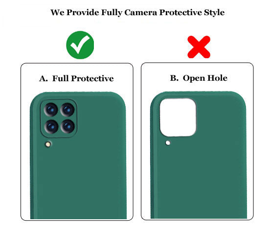 Samsung M53 Liquid Silicone Back Cover Case With TPU & Matte Finish - Green
