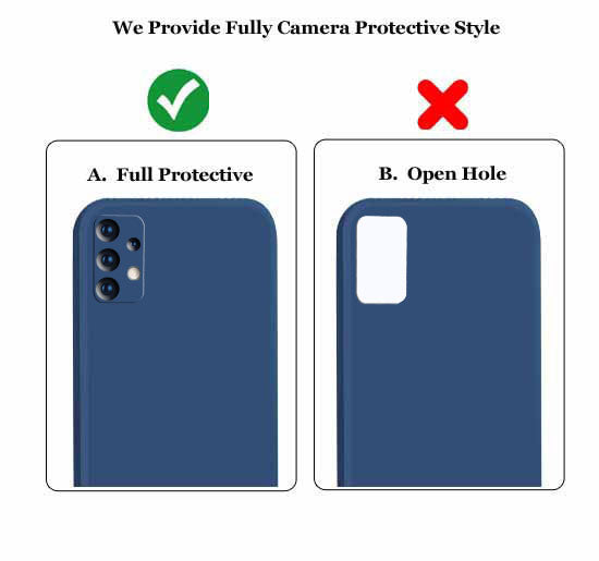 Liquid Silicone Back Cover Case For Samsung A72 With TPU & Matte Finish - Blue
