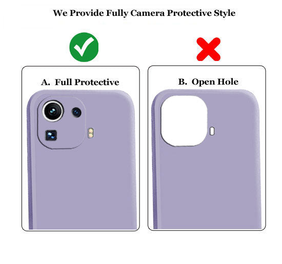 Mi 11 Pro Liquid Silicone Back Cover Case With TPU & Matte Finish - purple