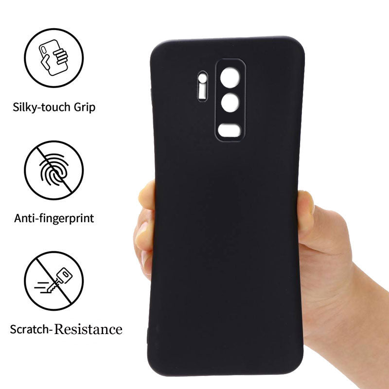 Samsung S9 Plus Liquid Silicone Back Cover Case With TPU & Matte Finish - Black