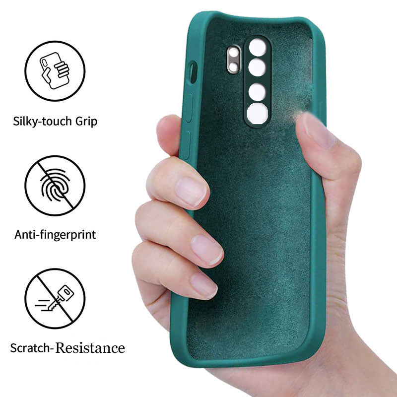 Redmi Note 8 Pro Liquid Silicone Back Cover Case With TPU & Matte Finish - DarkGreen