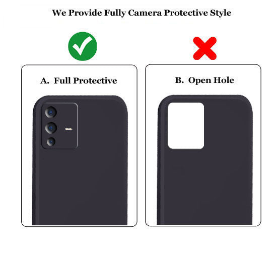 Vivo V23 Pro Liquid Silicone Back Cover Case With TPU & Matte Finish - Black