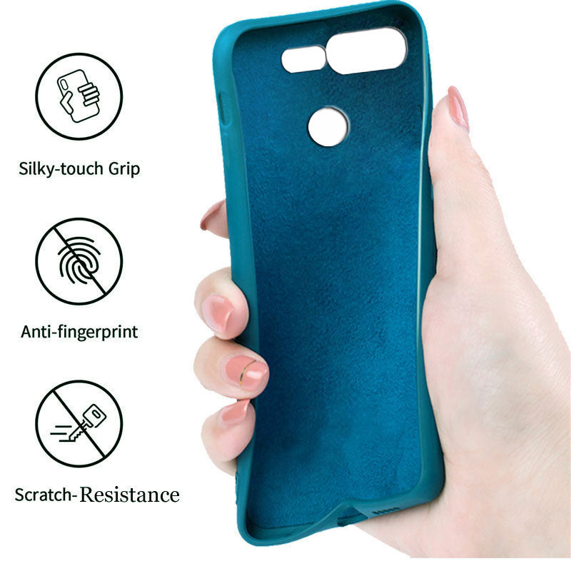 OnePlus 5t Liquid Silicone Back Cover Case With TPU & Matte Finish - Blue