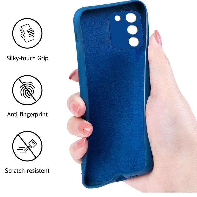 Samsung S10 Lite Liquid Silicone Back Cover Case With TPU & Matte Finish - Blue