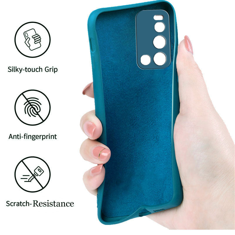 Vivo V19 Liquid Silicone Back Cover Case With TPU & Matte Finish - Blue