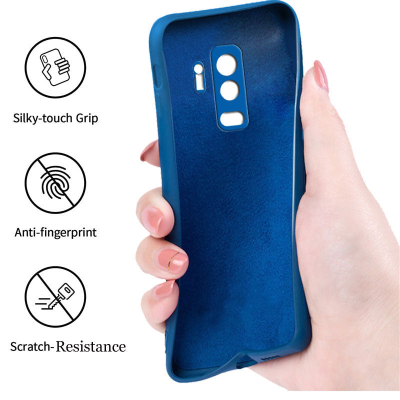Samsung S9 Plus Liquid Silicone Back Cover Case With TPU & Matte Finish - Blue