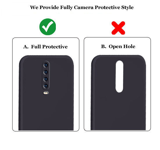 Poco X2 Liquid Silicone Back Cover Case With TPU & Matte Finish - Black