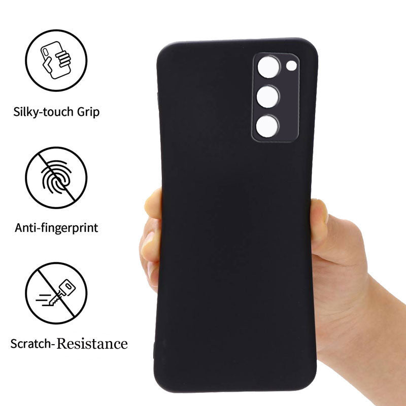 Liquid TPU Silicone Matte Back Cover Case For Samsung Galaxy S20 Fe - Black