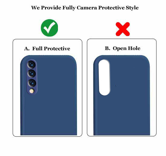Samsung A70 Liquid Silicone Back Cover Case With TPU & Matte Finish - Blue