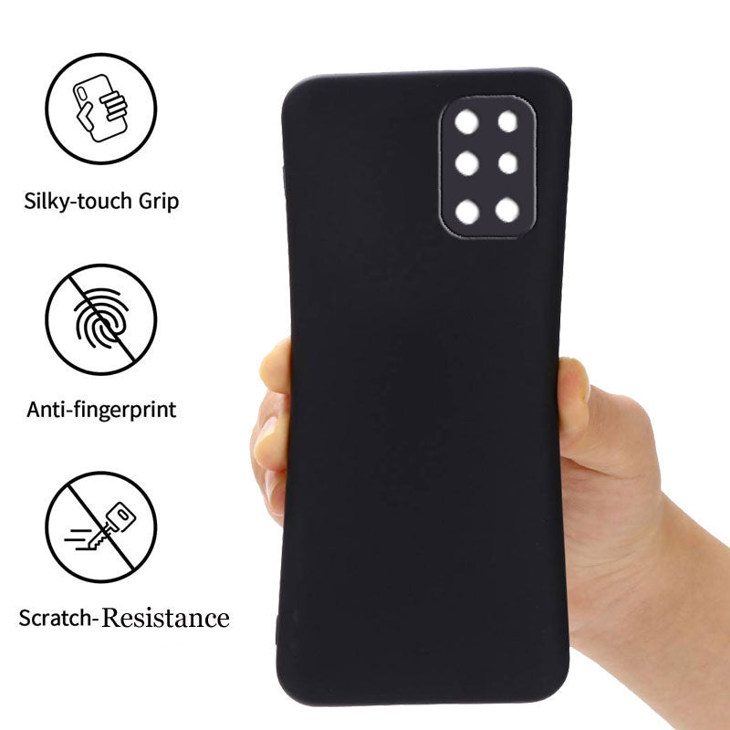 OnePlus 8t Liquid Silicone Back Cover Case With TPU & Matte Finish - Black
