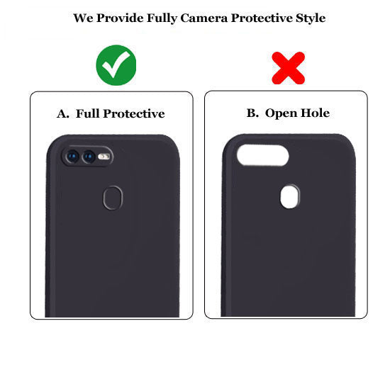 Oppo F9 Pro Liquid Silicone Back Cover Case With TPU & Matte Finish - Black