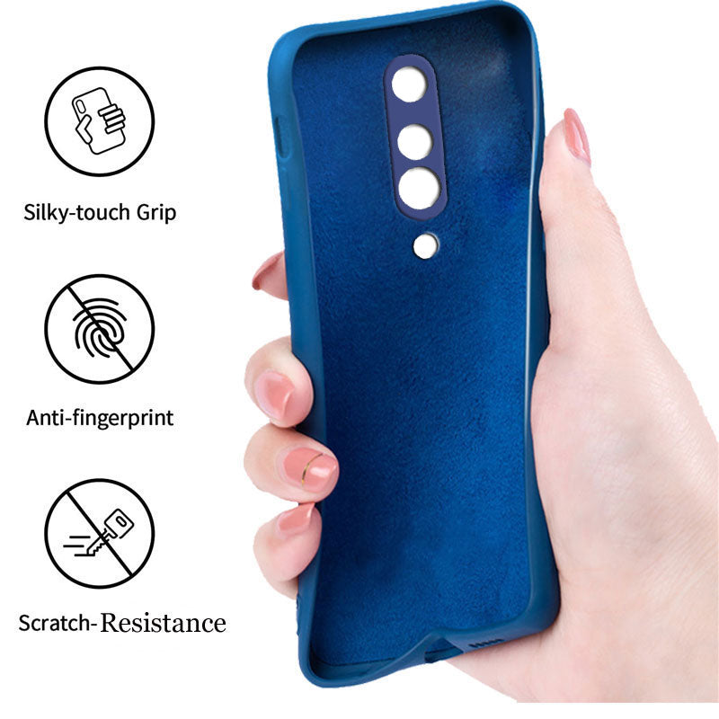 Oneplus 8 Liquid Silicone Back Cover Case With TPU & Matte Finish - Blue