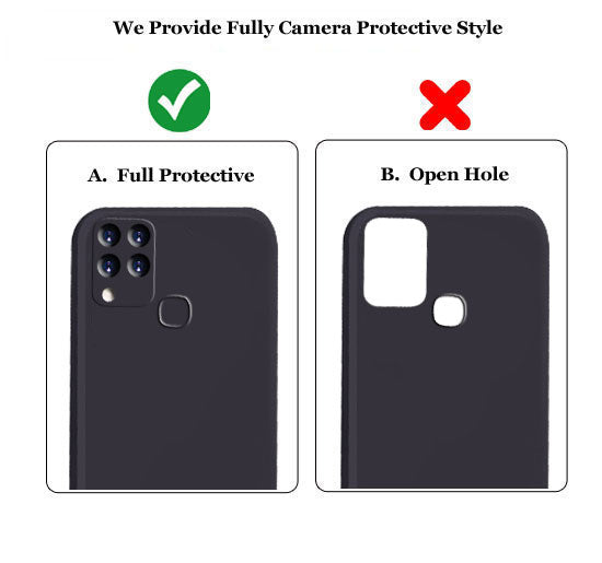 Infinix Hot 10 S Liquid Silicone Back Cover Case With TPU & Matte Finish - Black