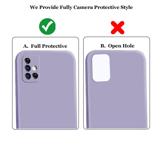 Samsung M31s Liquid Silicone Back Cover Case With TPU & Matte Finish - Purple