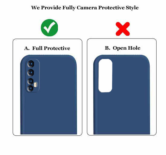 Realme 7 Liquid Silicone Back Cover Case With TPU & Matte Finish - Blue