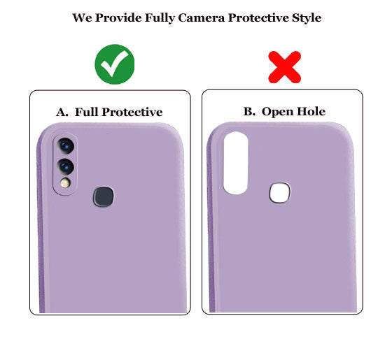 Vivo V9 Liquid Silicone Back Cover Case With TPU & Matte Finish - Purple