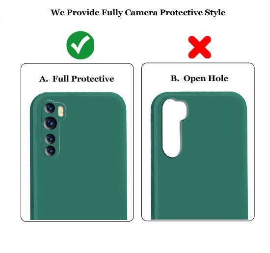 Oneplus Nord Liquid Silicone Back Cover Case With TPU & Matte Finish - Dark Green