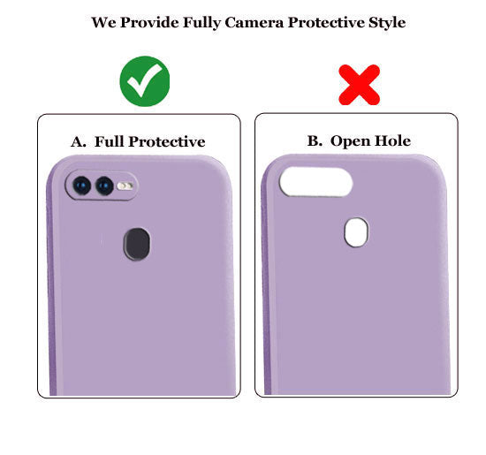 Oppo F9 Pro Liquid Silicone Back Cover Case With TPU & Matte Finish - Purple