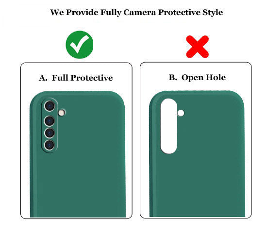 Realme 6 Liquid Silicone Back Cover Case With TPU & Matte Finish - Dark Green