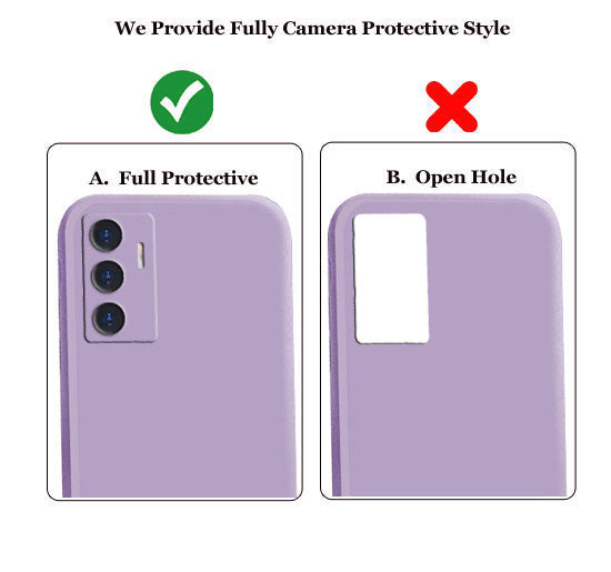 Vivo V21E 5G Liquid Silicone Back Cover Case With TPU & Matte Finish - Purple