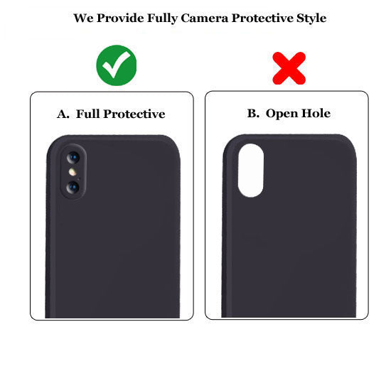 Liquid TPU Silicone Matte Back Cover Case For iphone X / XS - Black