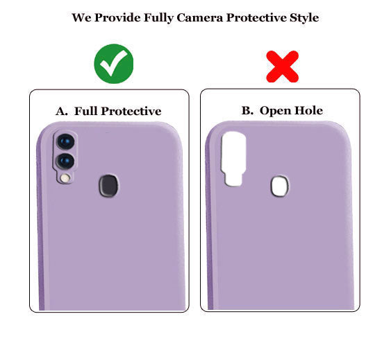 Samsung Galaxy A30 Liquid Silicone Back Cover Case With TPU & Matte Finish - Purple