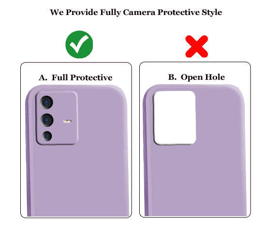 Vivo V23 5G Liquid Silicone Back Cover Case With TPU & Matte Finish - Purple