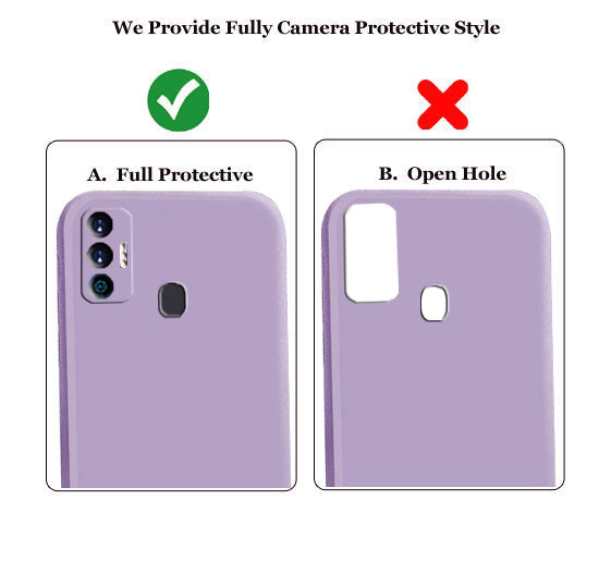 Tecno Spark 7 Liquid Silicone Back Cover Case With TPU & Matte Finish - Black