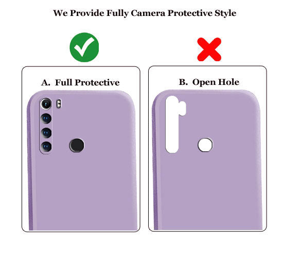 Redmi Note 8 Liquid Silicone Back Cover Case With TPU & Matte Finish - Purple