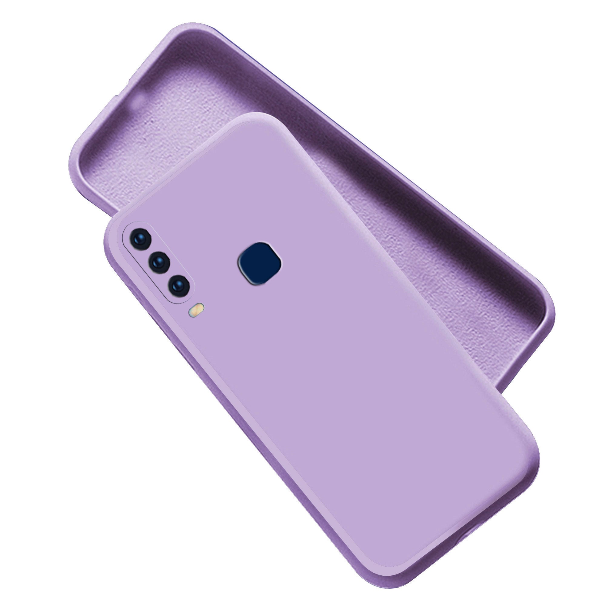 Vivo Y17 Liquid Silicone Back Cover Case With TPU & Matte Finish - Purple