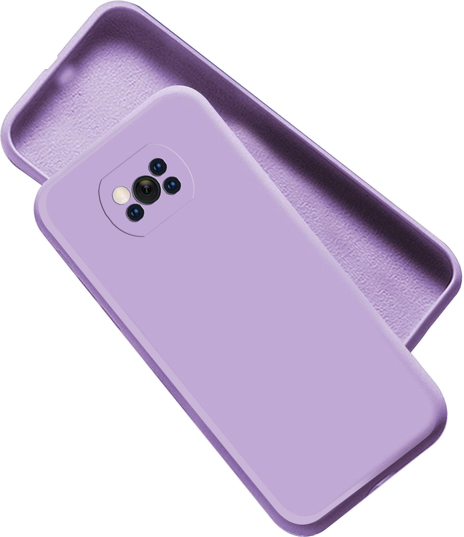 Poco X3/ Poco X3 Pro Liquid Silicone Back Cover Case With TPU & Matte Finish - Purple