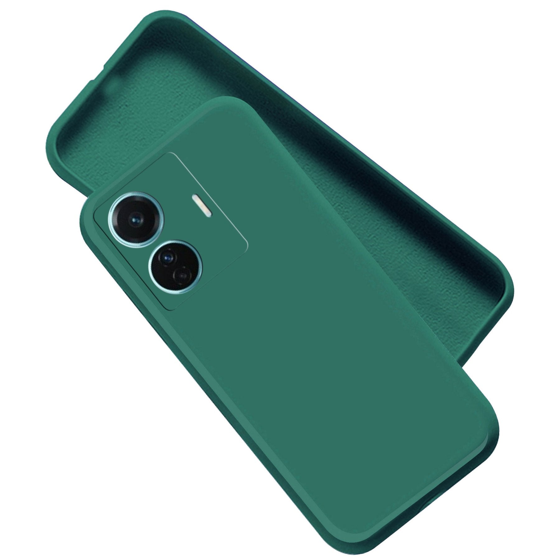 iQOO Z6 Pro 5G / Vivo T1 Pro 5G Liquid Silicone Back Cover Case With TPU & Matte Finish - Green