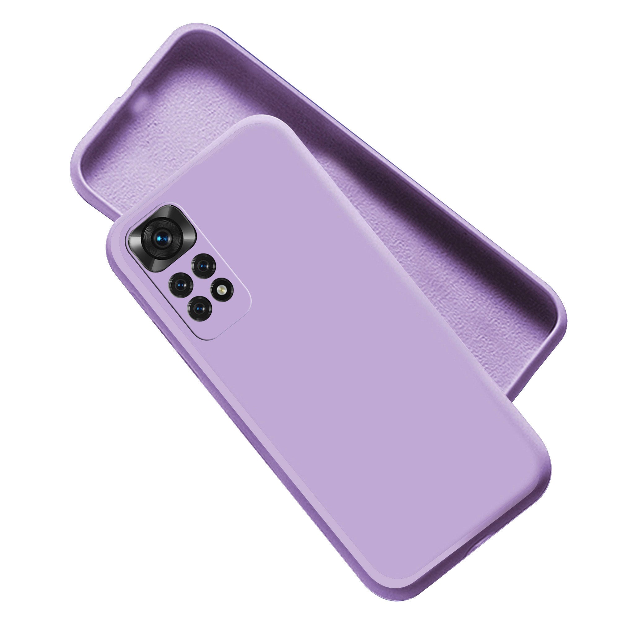 Mi Redmi Note 11 Pro Liquid Silicone Back Cover Case With TPU & Matte Finish -Purple
