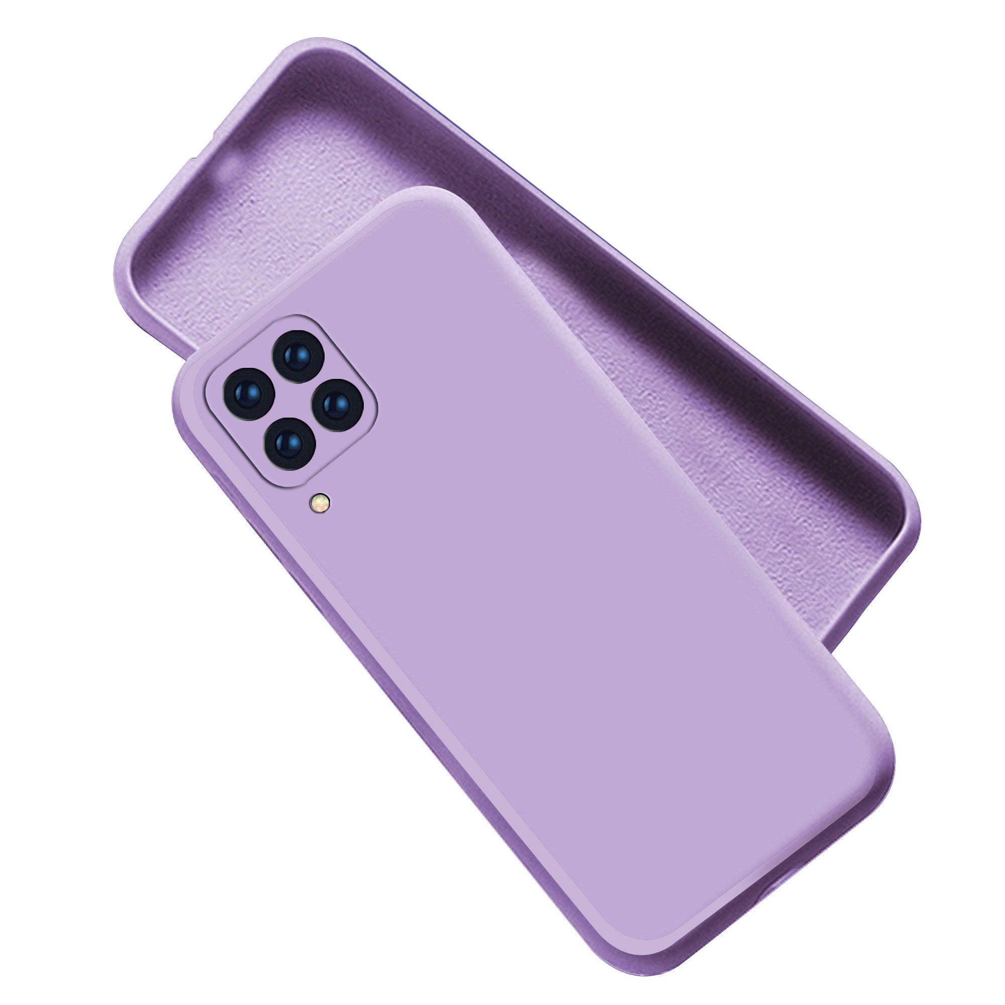 Samsung M62 Liquid Silicone Back Cover Case With TPU & Matte Finish - Purple