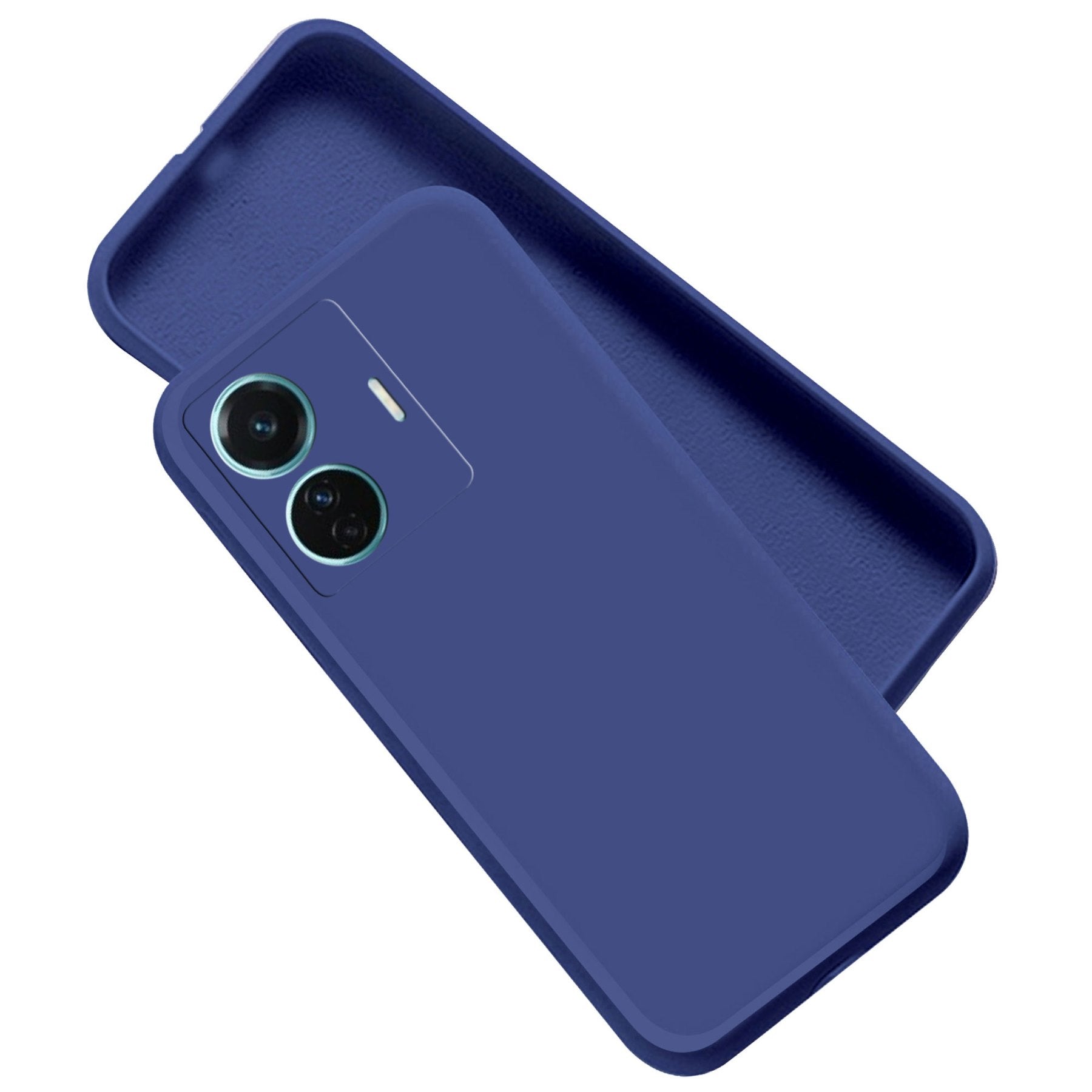 iQOO Z6 Pro 5G / Vivo T1 Pro 5G Liquid Silicone Back Cover Case With TPU & Matte Finish - Blue