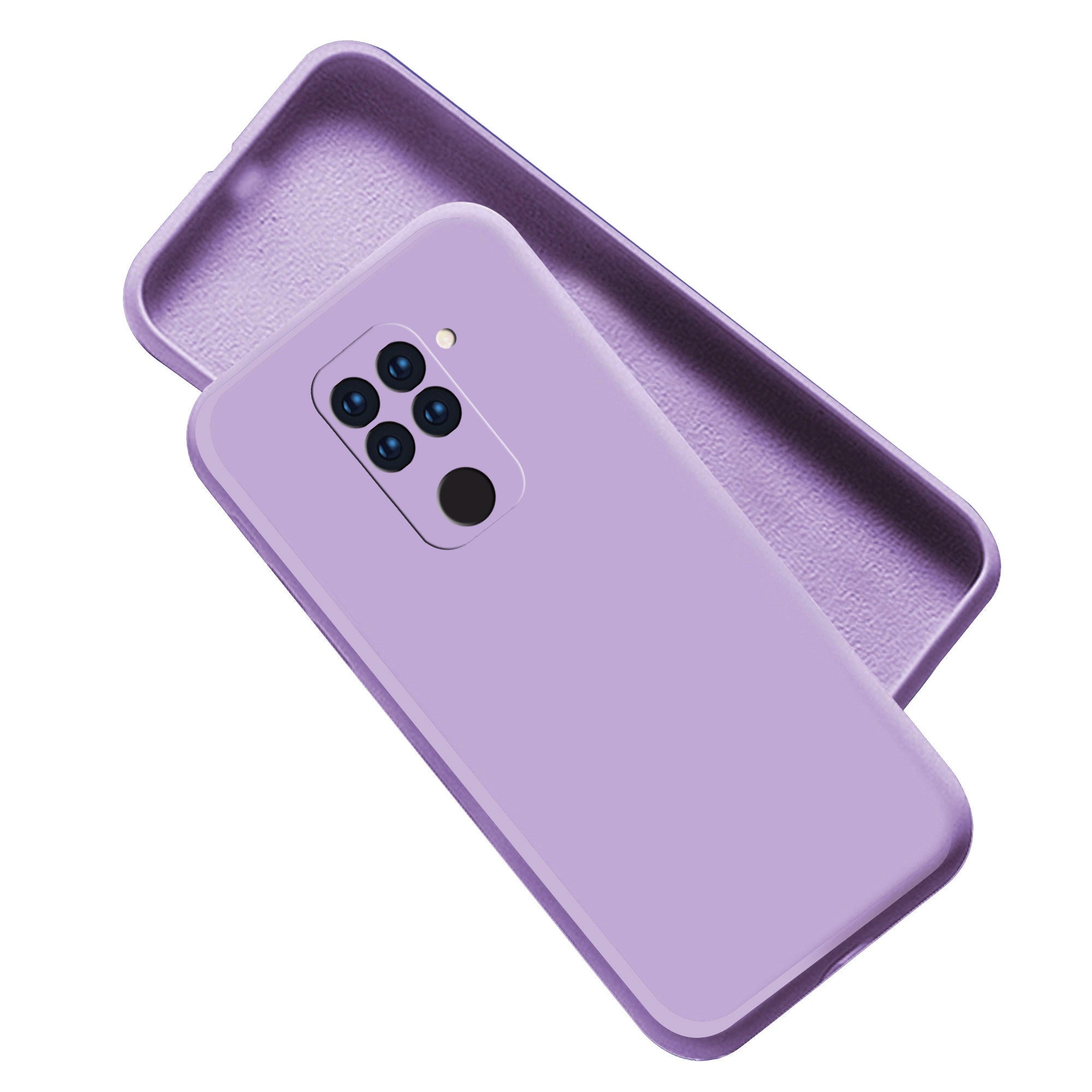 Redmi Note 9 Liquid Silicone Back Cover Case With TPU & Matte Finish - Purple