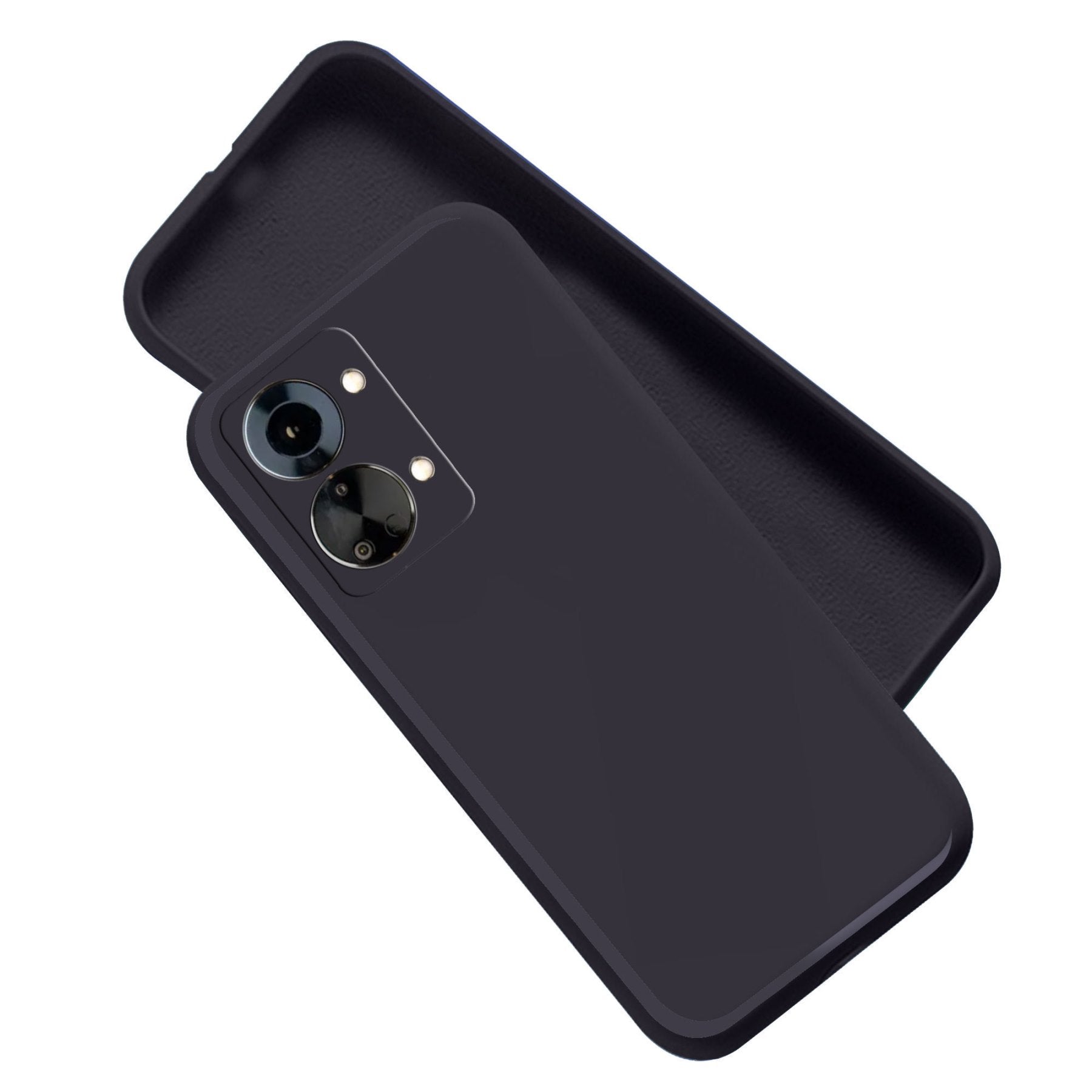 OnePlus Nord 2T 5G Liquid Silicone Back Cover Case With TPU & Matte Finish - Black