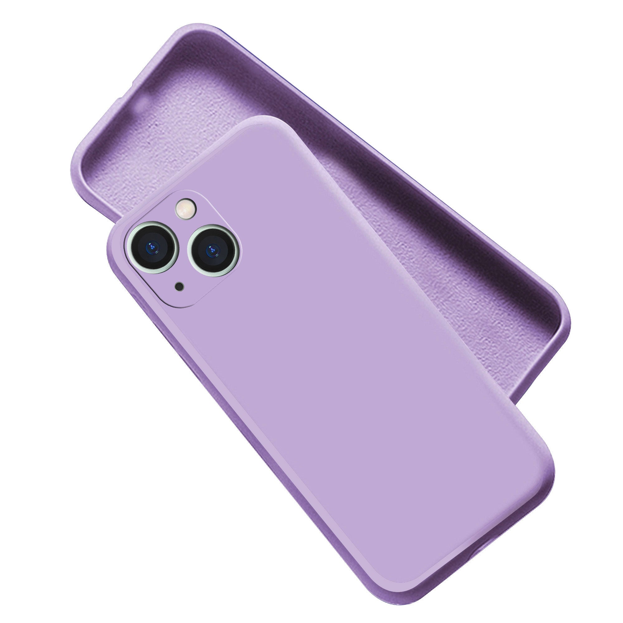 iPhone 14 Liquid Silicone Back Cover Case With TPU & Matte Finish - Purple