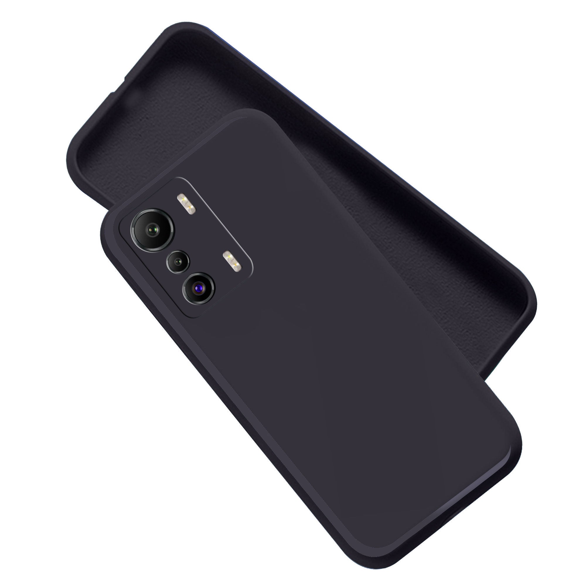 Infinix Zero 5G Liquid Silicone Back Cover Case With TPU & Matte Finish - Black