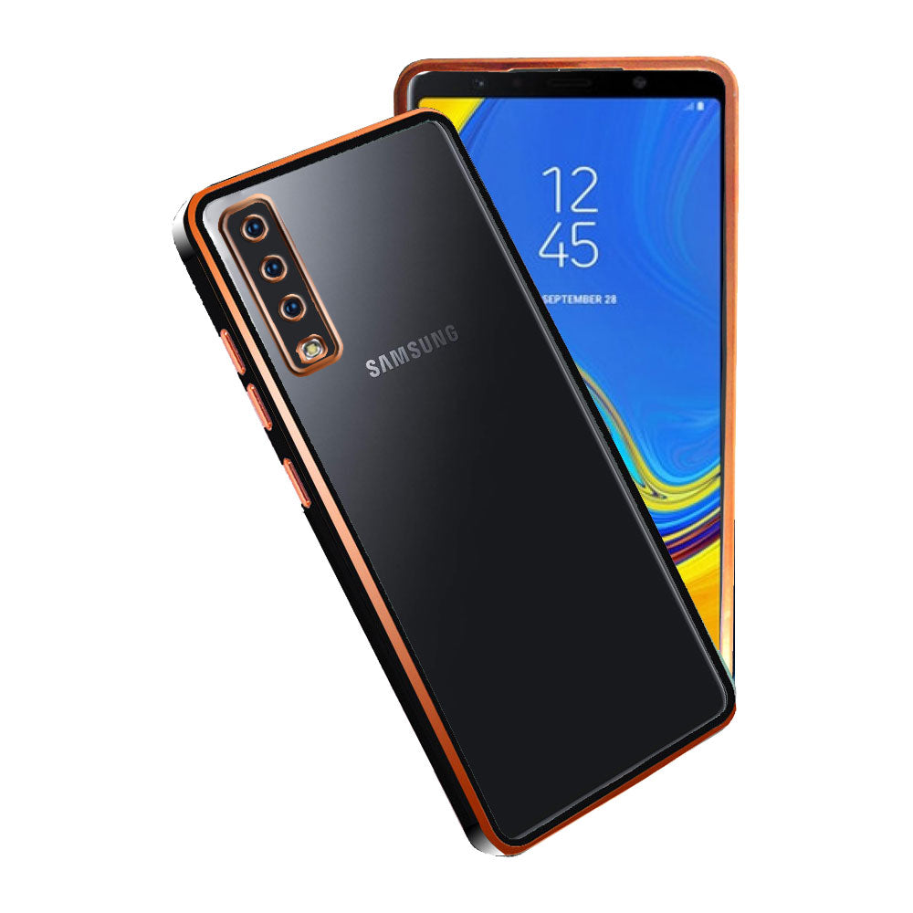 Electro Silicone Series Back cover Case For Samsung Galaxy A7 2018 - Black