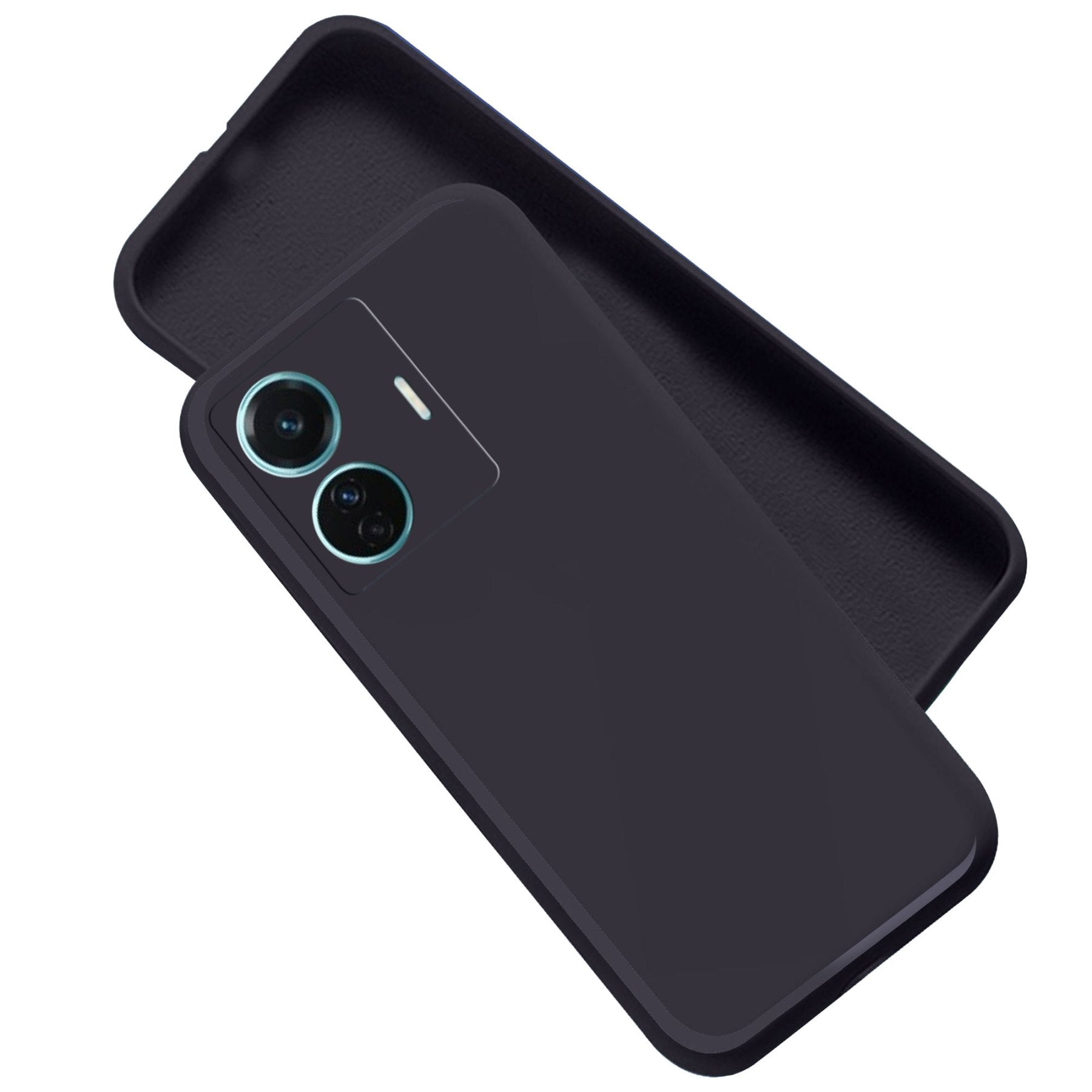 iQOO Z6 Pro 5G / Vivo T1 Pro 5G Liquid Silicone Back Cover Case With TPU & Matte Finish - Black