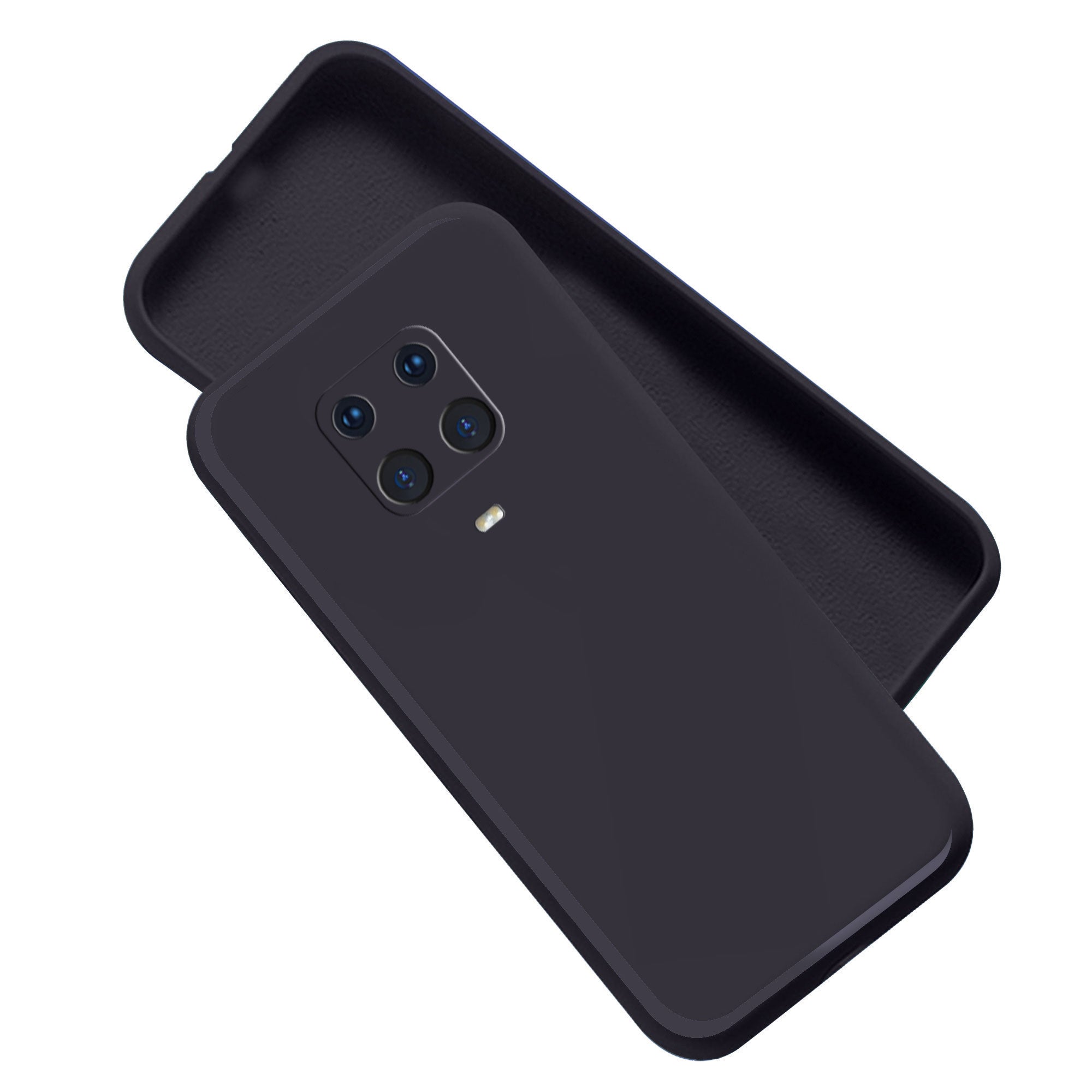 Liquid TPU Silicone Matte Back Cover Case For Redmi Note 9 Pro / Pro Max - Black