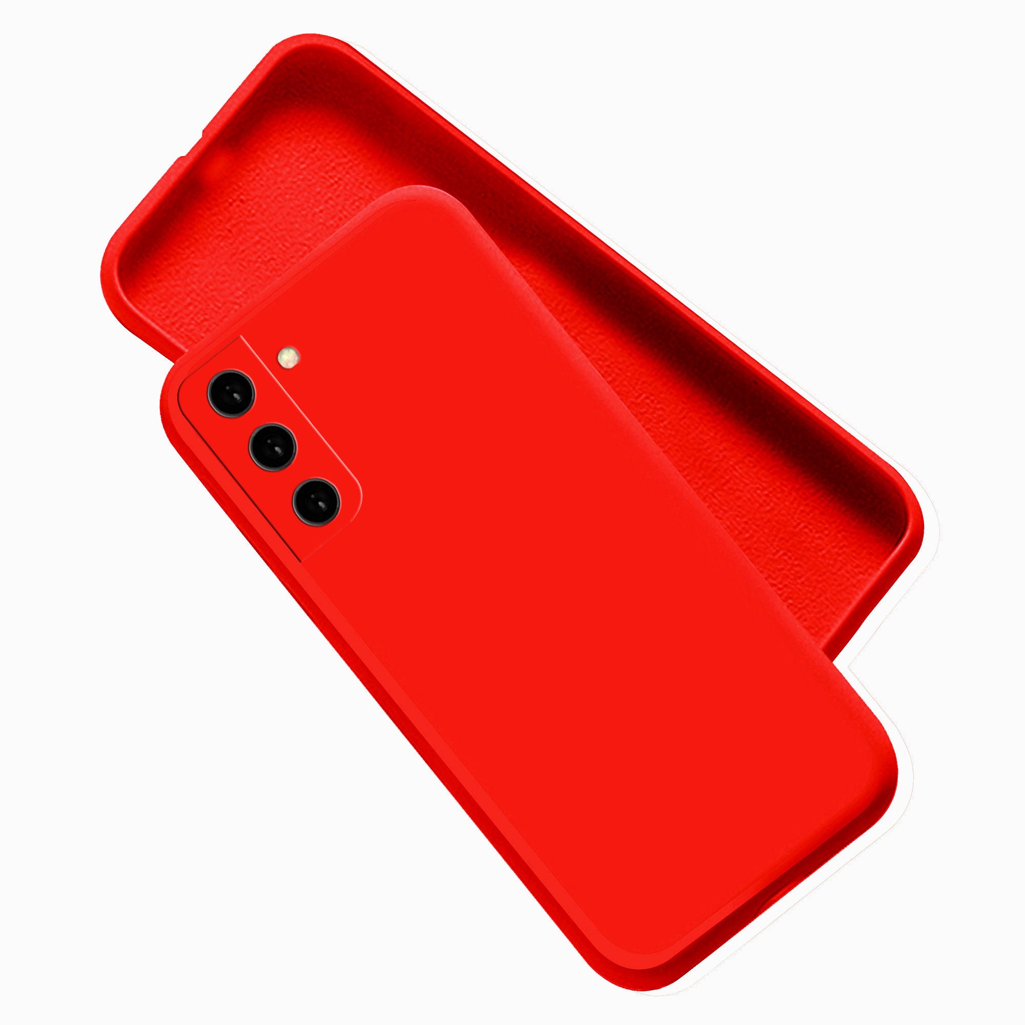 Samsung Galaxy S21 FE 5G Liquid Silicone Back Cover Case With TPU & Matte Finish - Red