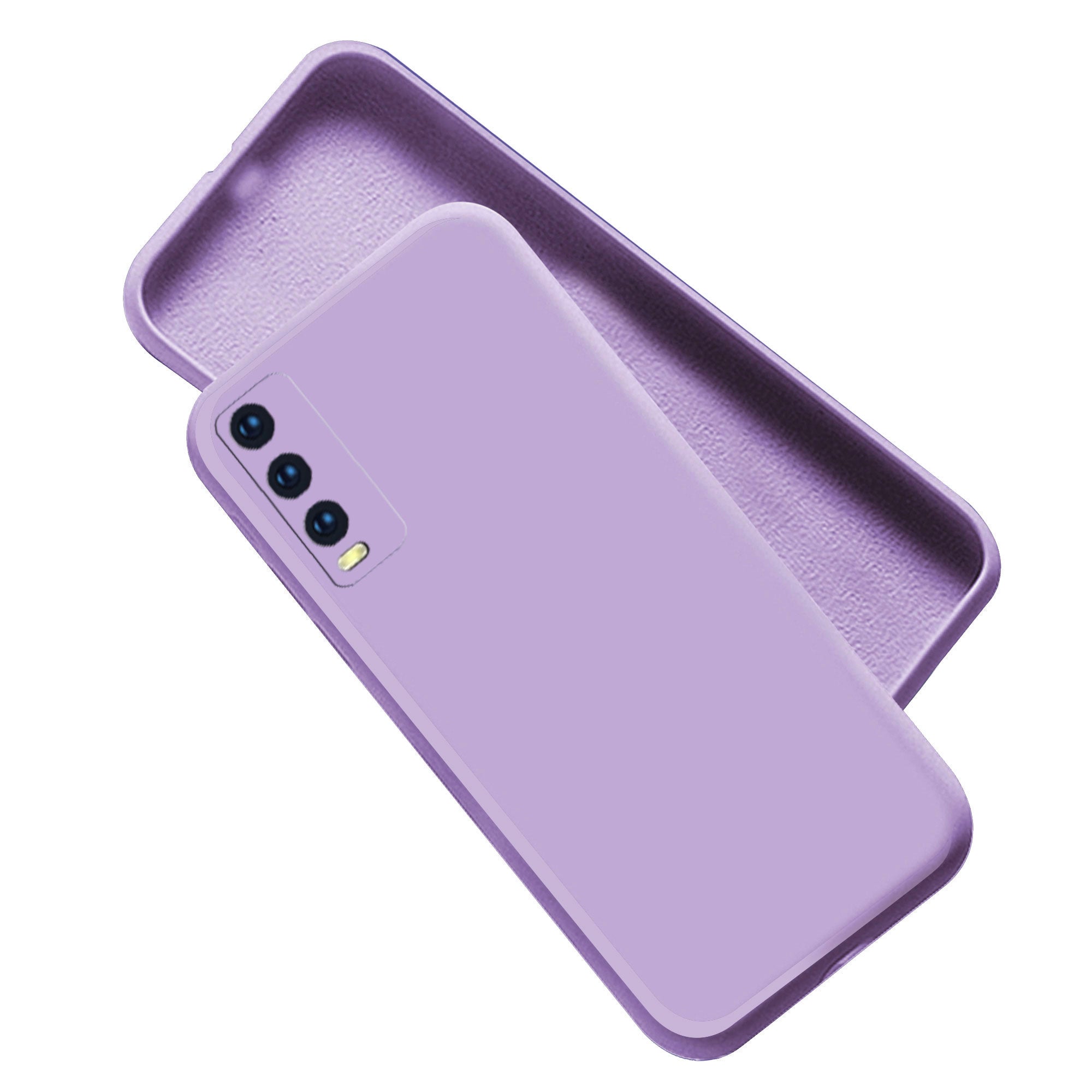 Vivo Y20 Liquid Silicone Back Cover Case With TPU & Matte Finish - Purple