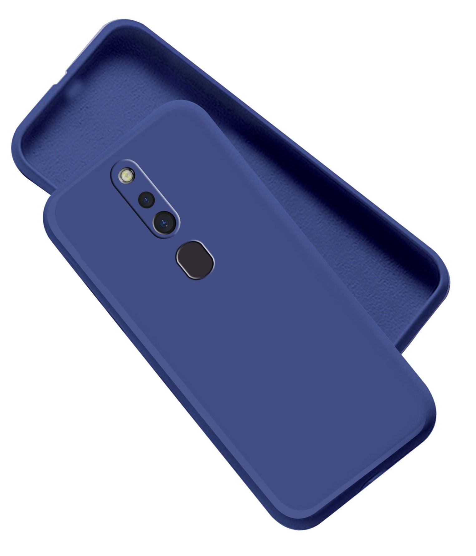 Oppo F11 Pro Liquid Silicone Back Cover Case With TPU & Matte Finish - Blue
